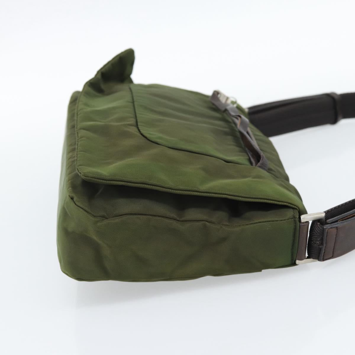 PRADA Shoulder Bag Nylon Khaki Auth 70210