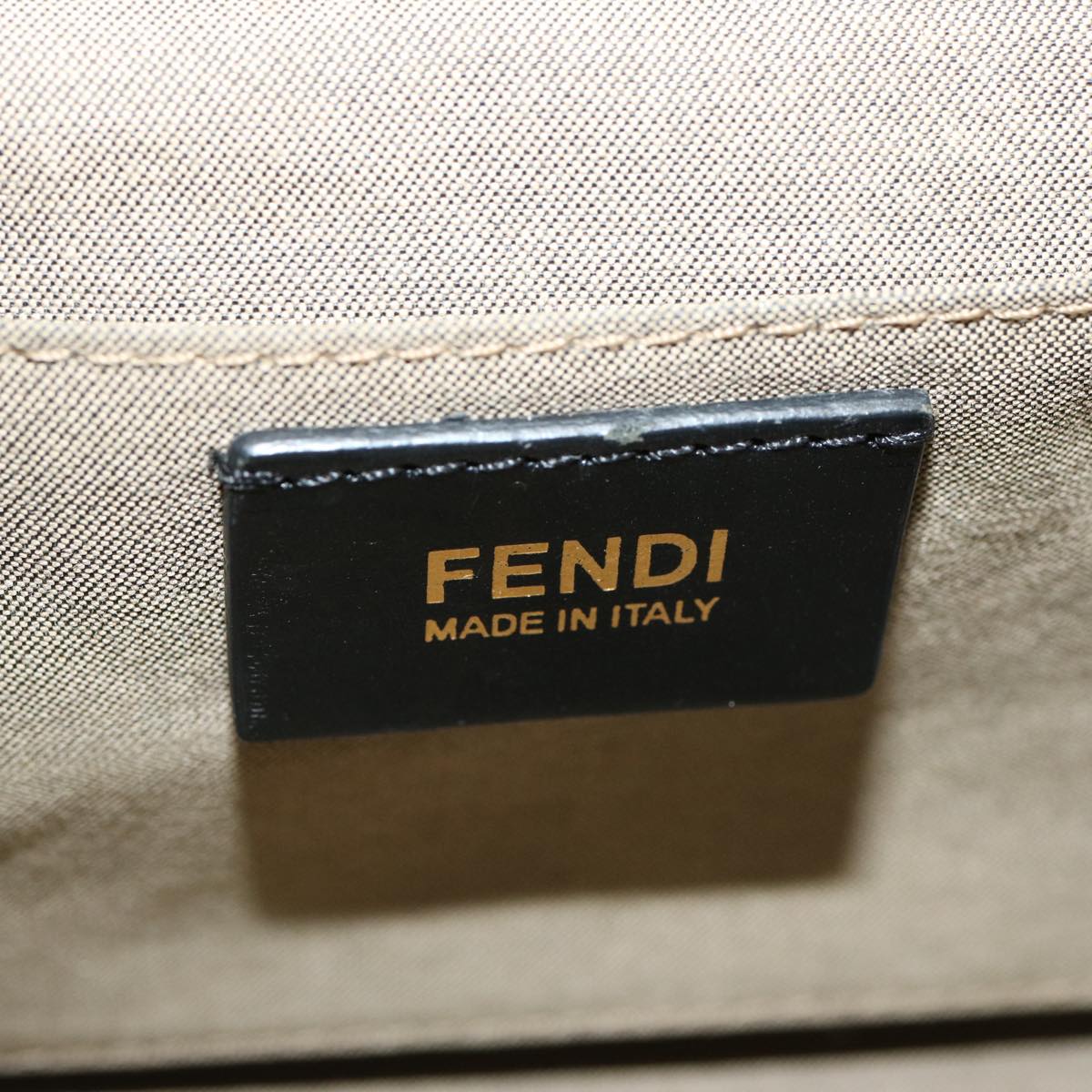 FENDI Hand Bag Canvas 2way Beige Auth 70343