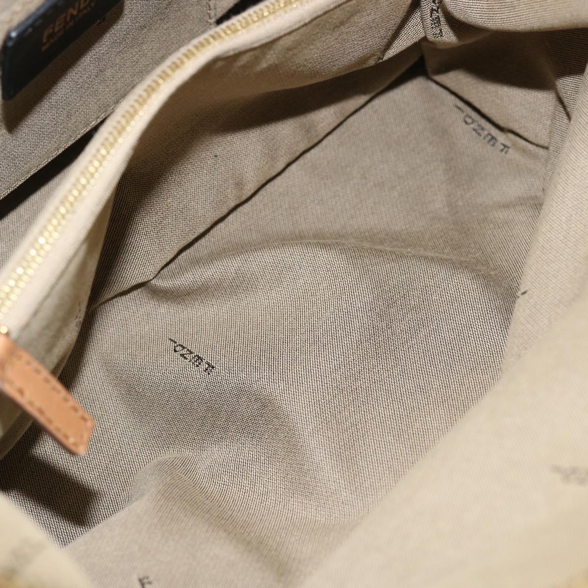 FENDI Hand Bag Canvas 2way Beige Auth 70343
