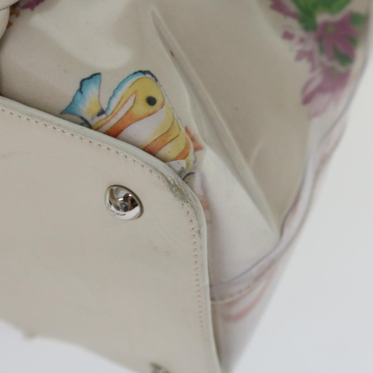 Salvatore Ferragamo Tote Bag Vinyl Beige 293578 Auth 70358