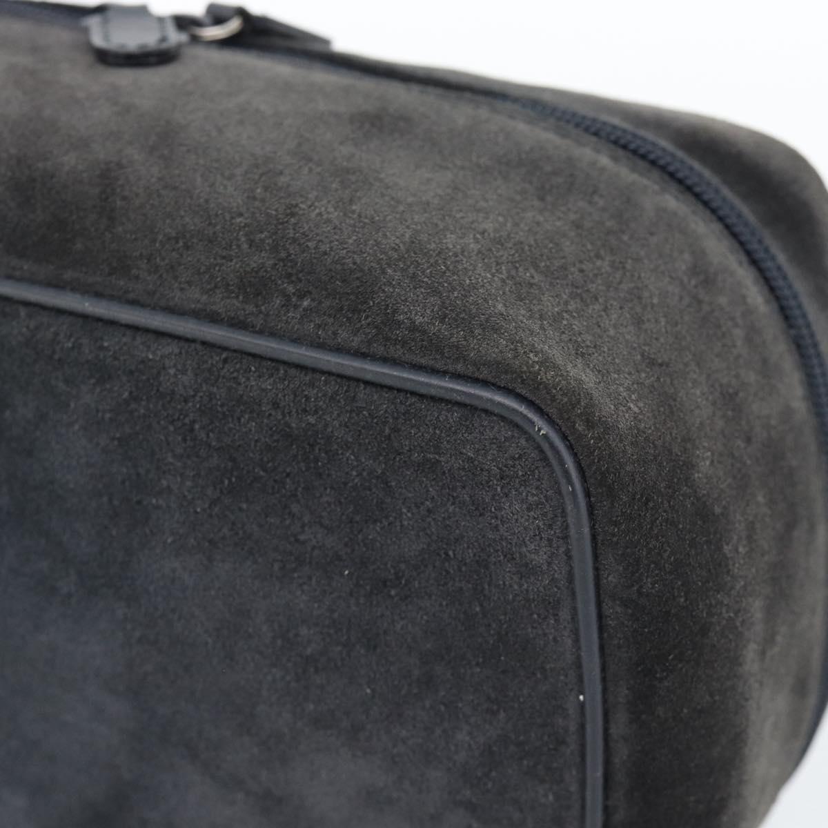 GUCCI Vanity Cosmetic Pouch Suede Black 032 1705 0140 Auth 70384