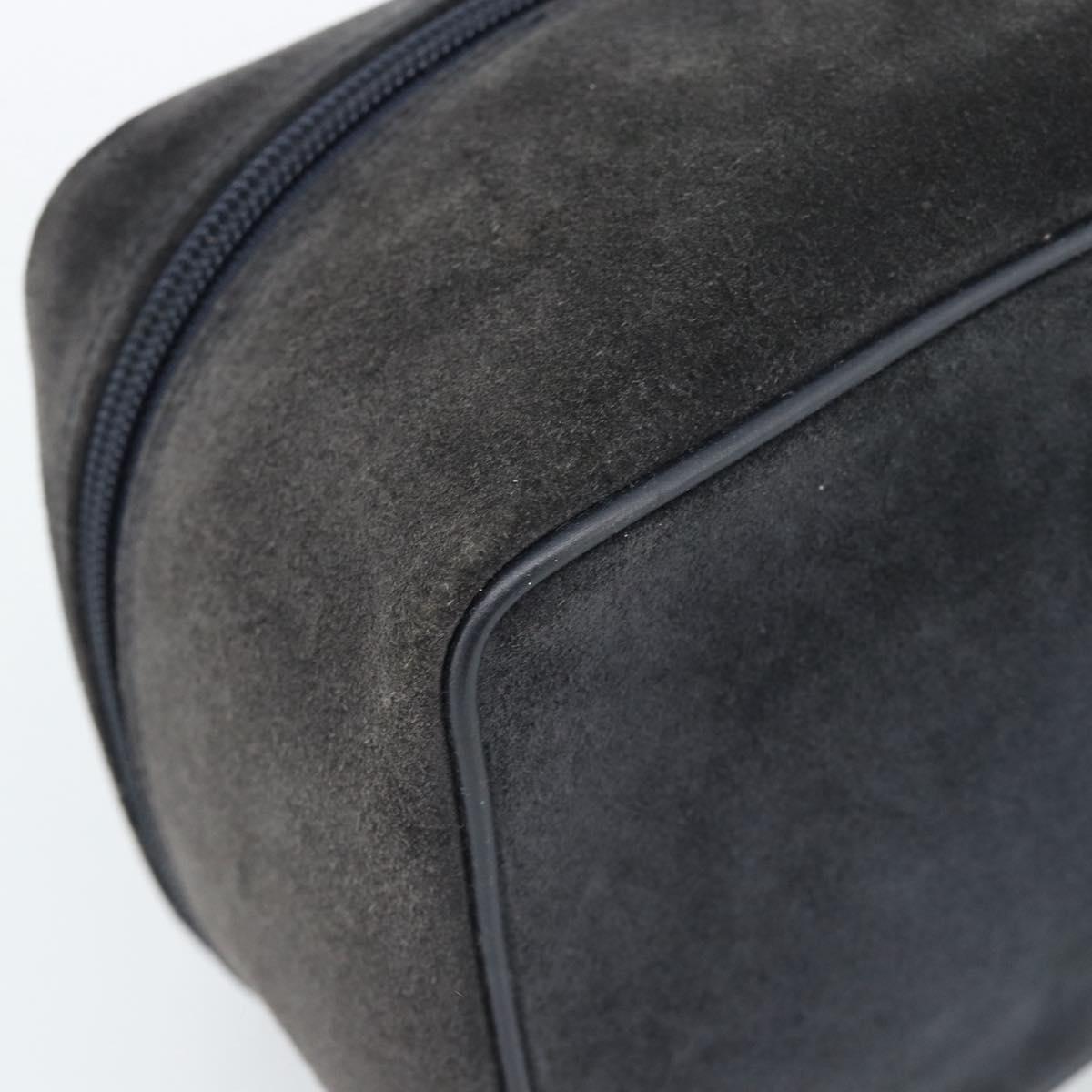 GUCCI Vanity Cosmetic Pouch Suede Black 032 1705 0140 Auth 70384