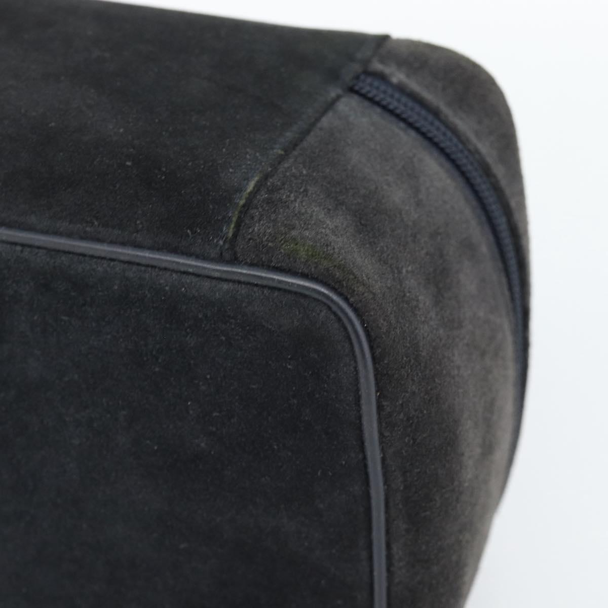 GUCCI Vanity Cosmetic Pouch Suede Black 032 1705 0140 Auth 70384