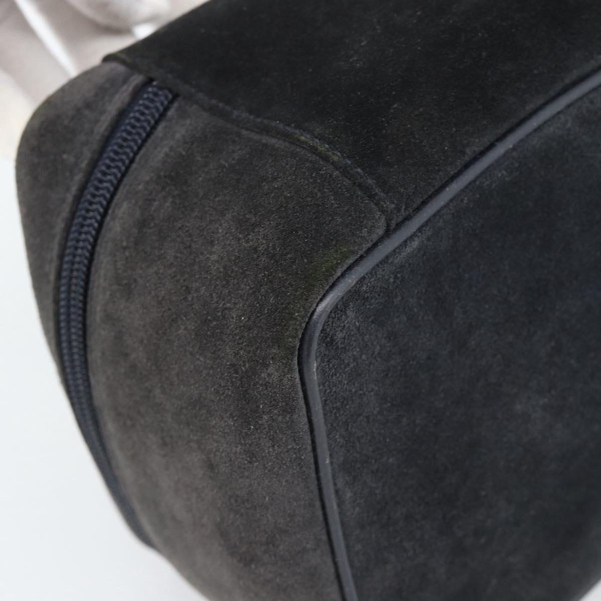 GUCCI Vanity Cosmetic Pouch Suede Black 032 1705 0140 Auth 70384