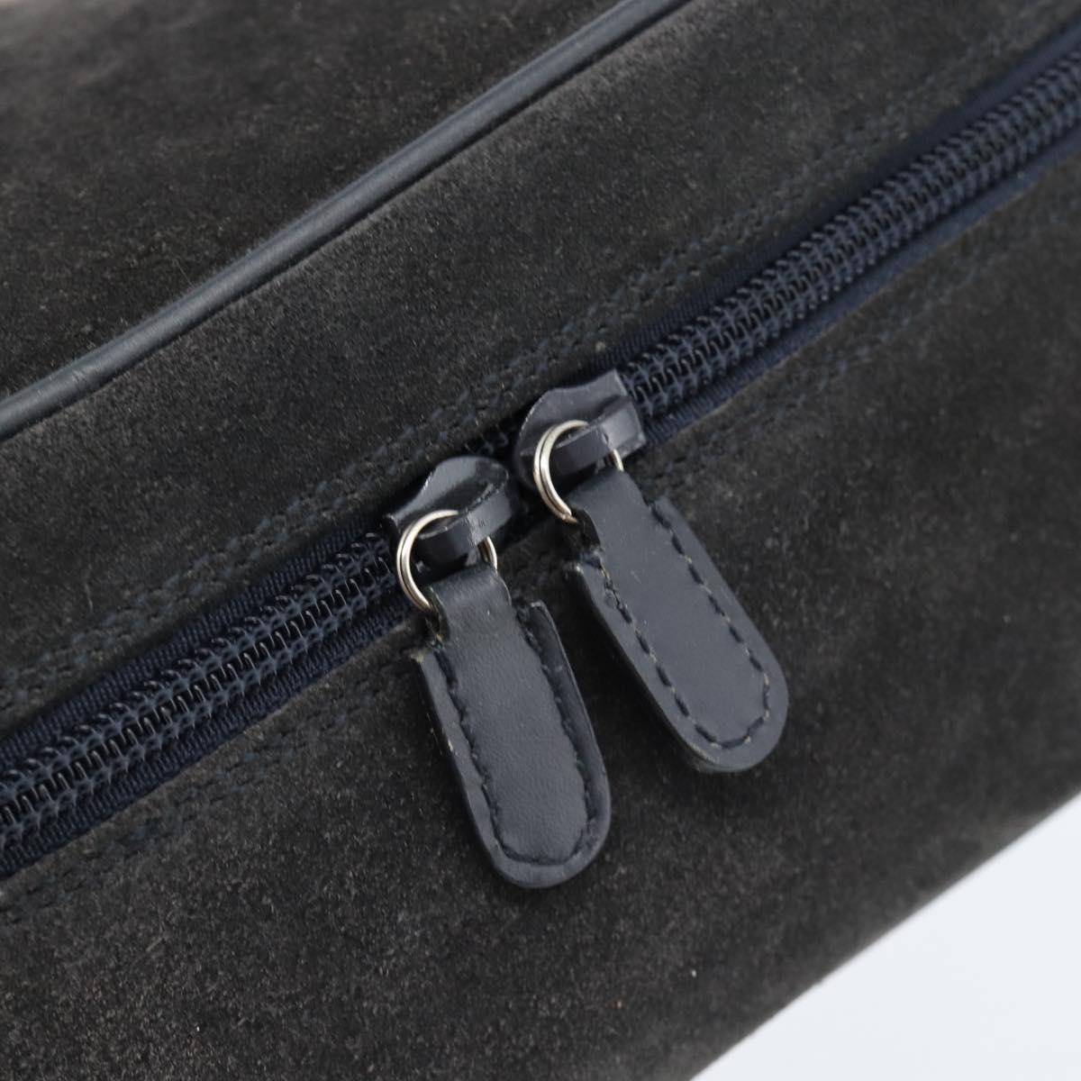 GUCCI Vanity Cosmetic Pouch Suede Black 032 1705 0140 Auth 70384