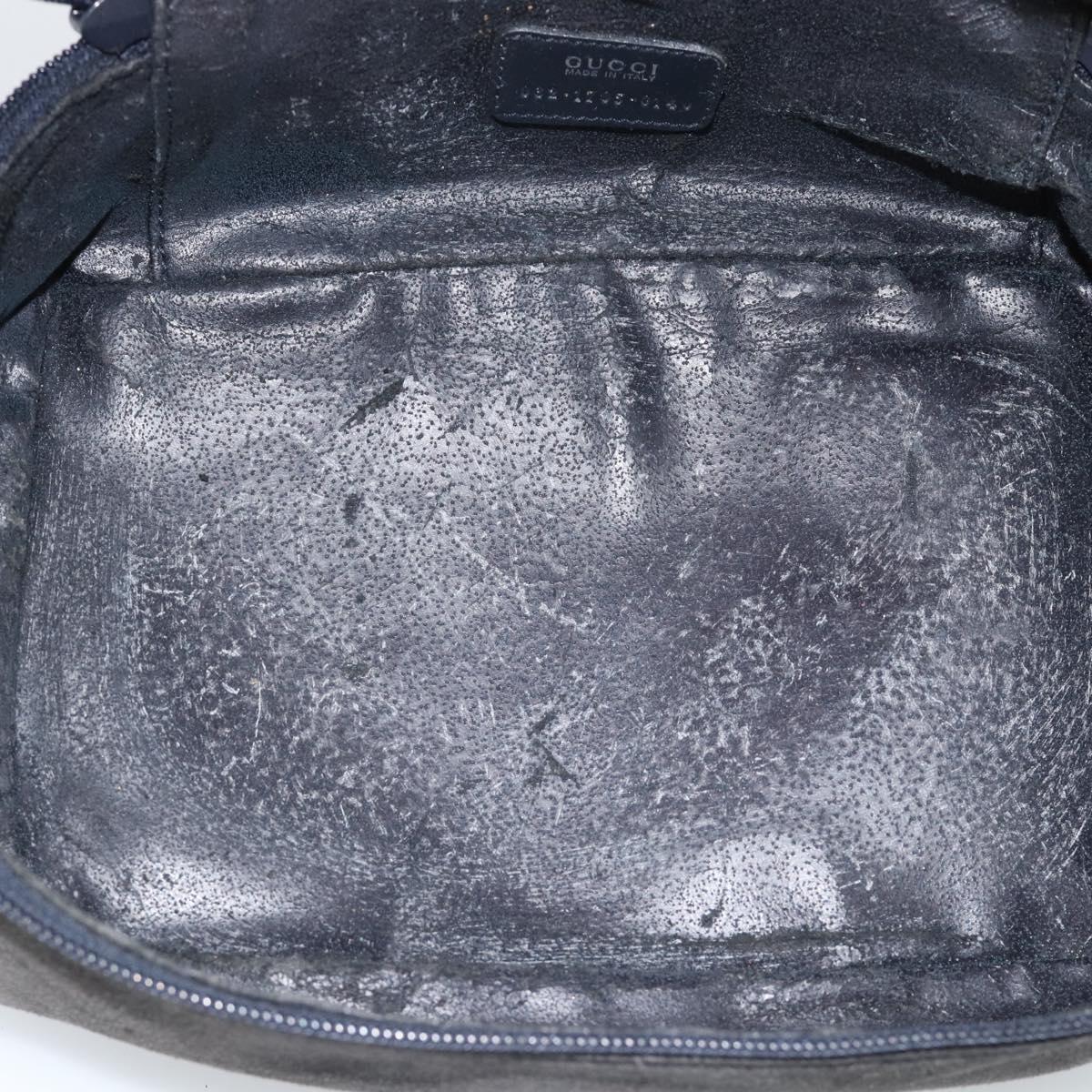 GUCCI Vanity Cosmetic Pouch Suede Black 032 1705 0140 Auth 70384