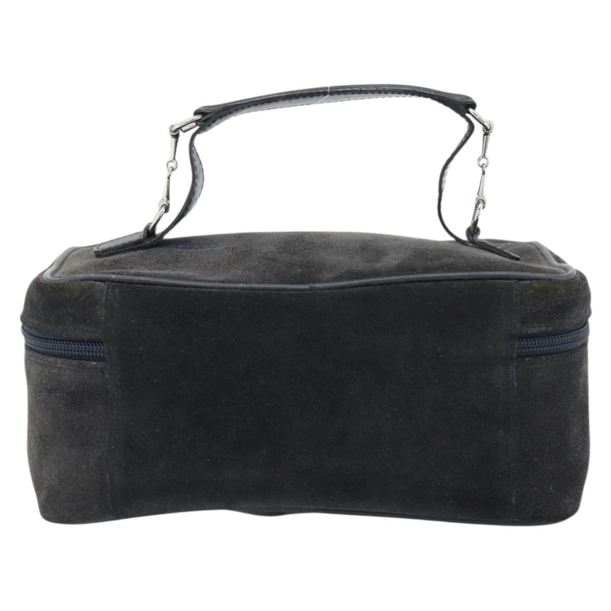 GUCCI Vanity Cosmetic Pouch Suede Black 032 1705 0140 Auth 70384
