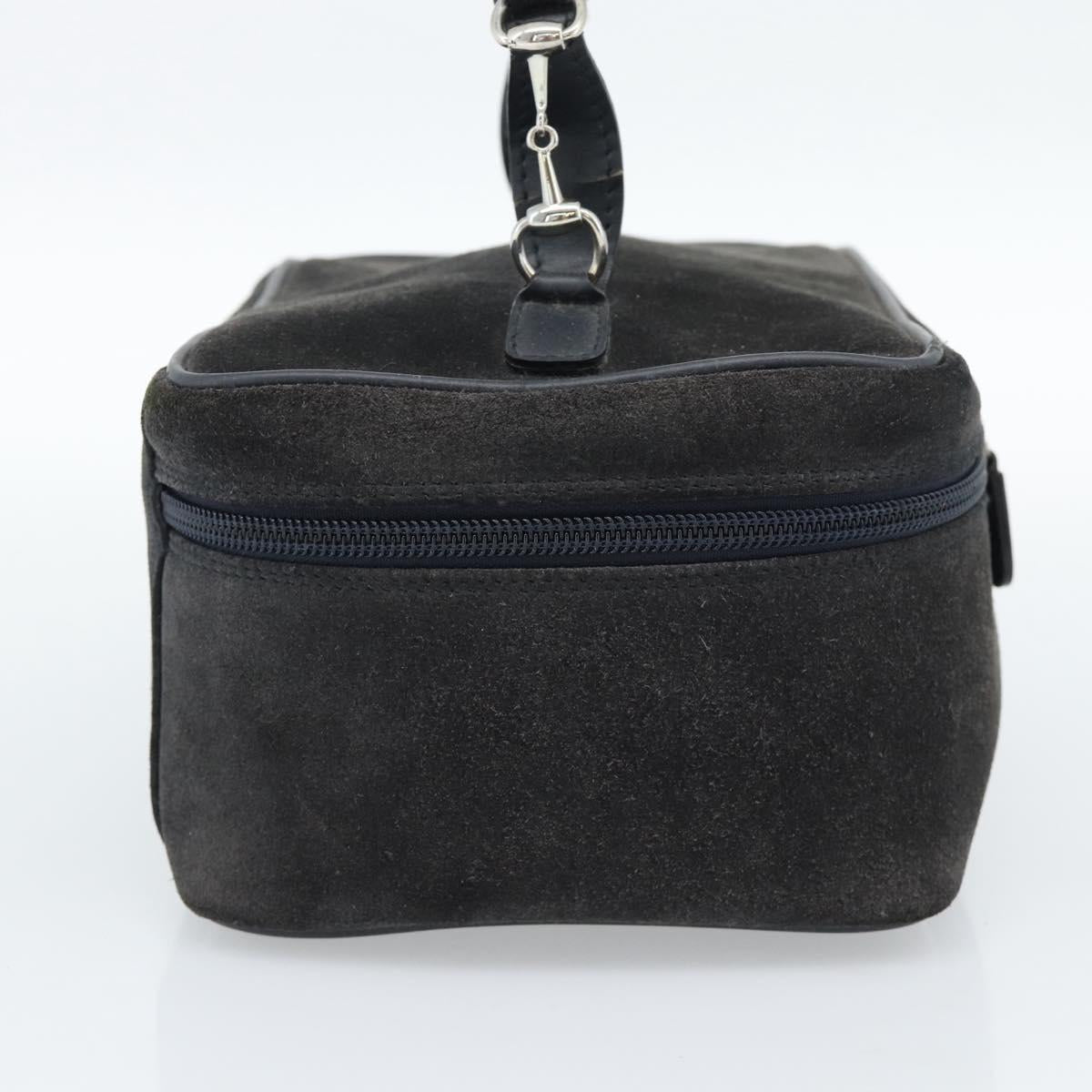 GUCCI Vanity Cosmetic Pouch Suede Black 032 1705 0140 Auth 70384
