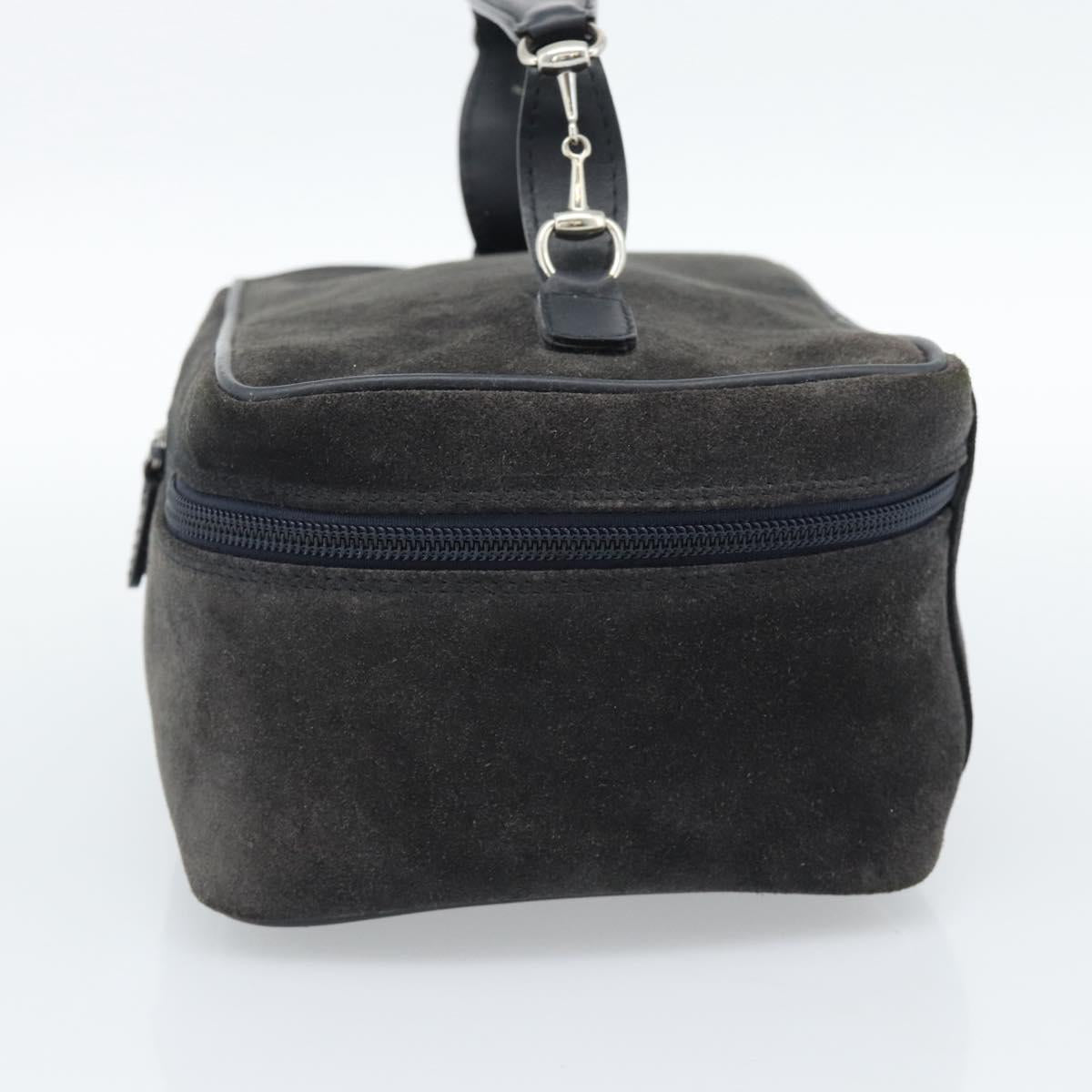 GUCCI Vanity Cosmetic Pouch Suede Black 032 1705 0140 Auth 70384