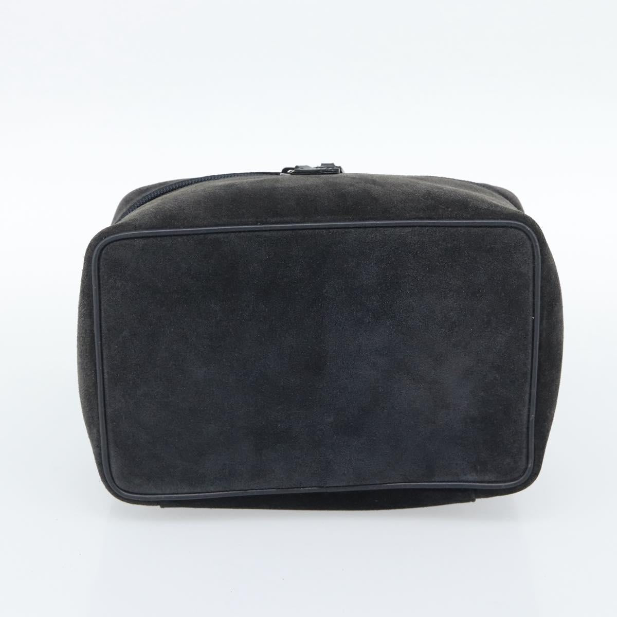 GUCCI Vanity Cosmetic Pouch Suede Black 032 1705 0140 Auth 70384