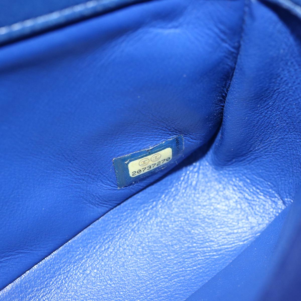 CHANEL Diana Matelasse Chain Shoulder Bag Canvas Blue Gold CC Auth 70391SAM