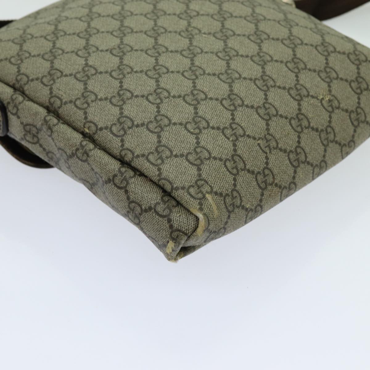 GUCCI GG Supreme Shoulder Bag PVC Beige 223666 Auth 70394