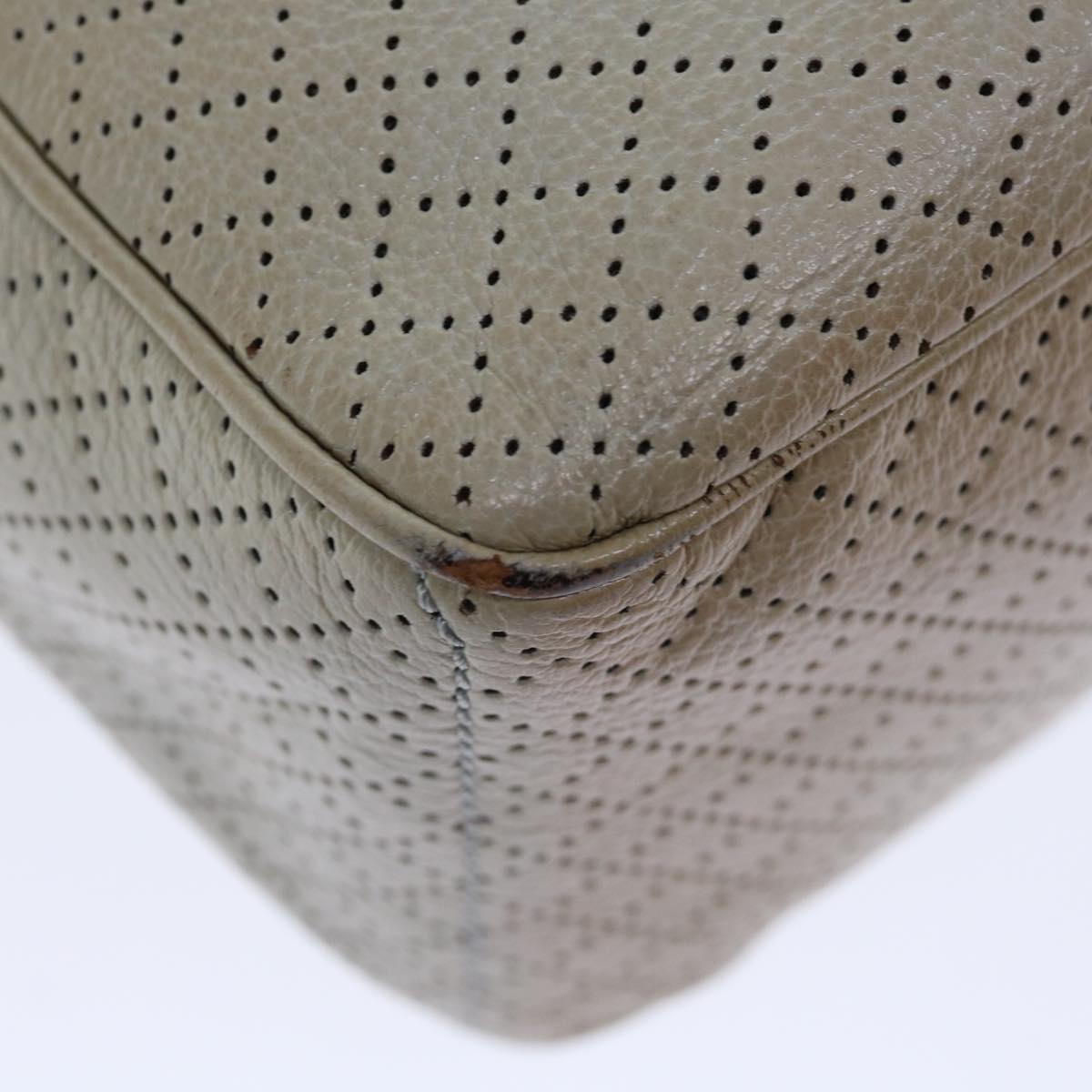 CELINE Hand Bag Leather Gray Auth 70597