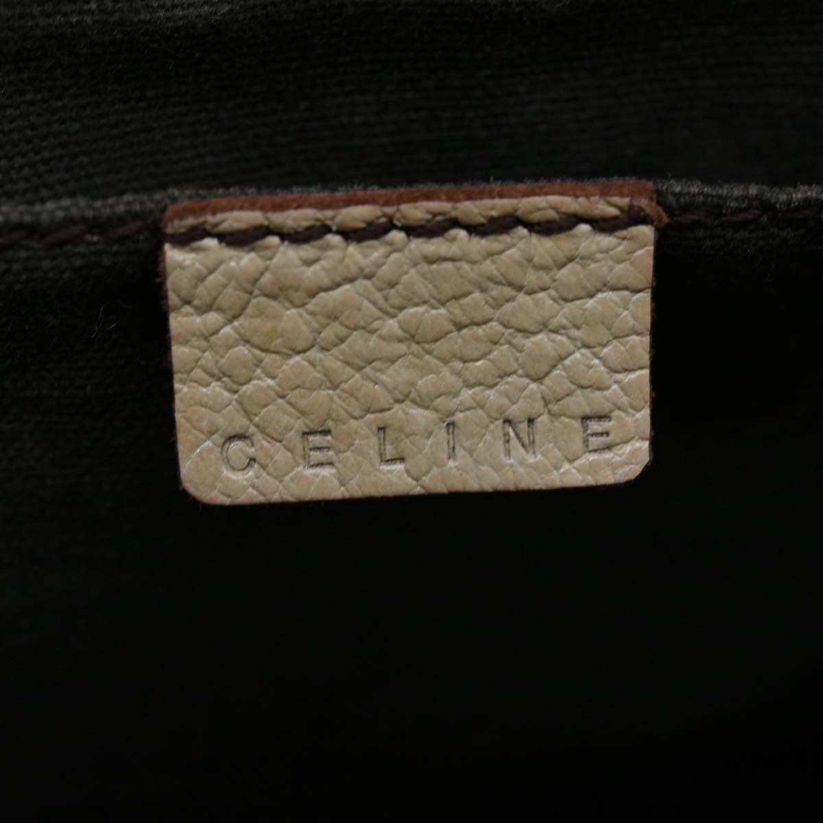 CELINE Hand Bag Leather Gray Auth 70597