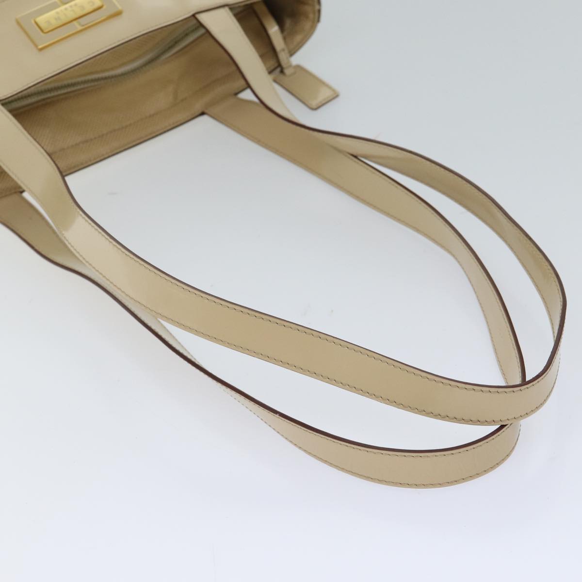 CELINE Shoulder Bag Canvas Beige Auth 70633