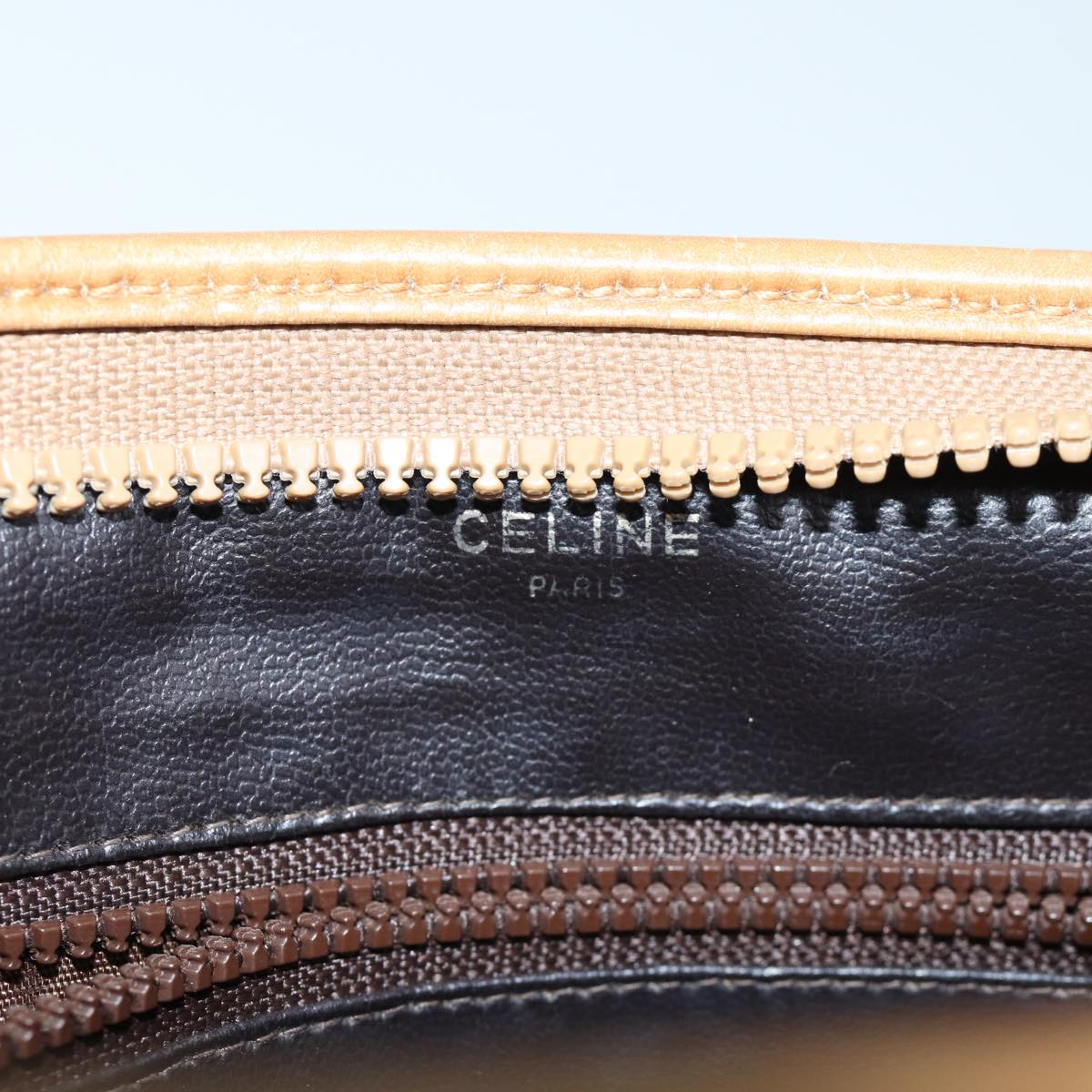 CELINE Macadam Canvas Clutch Bag Beige Auth 70658