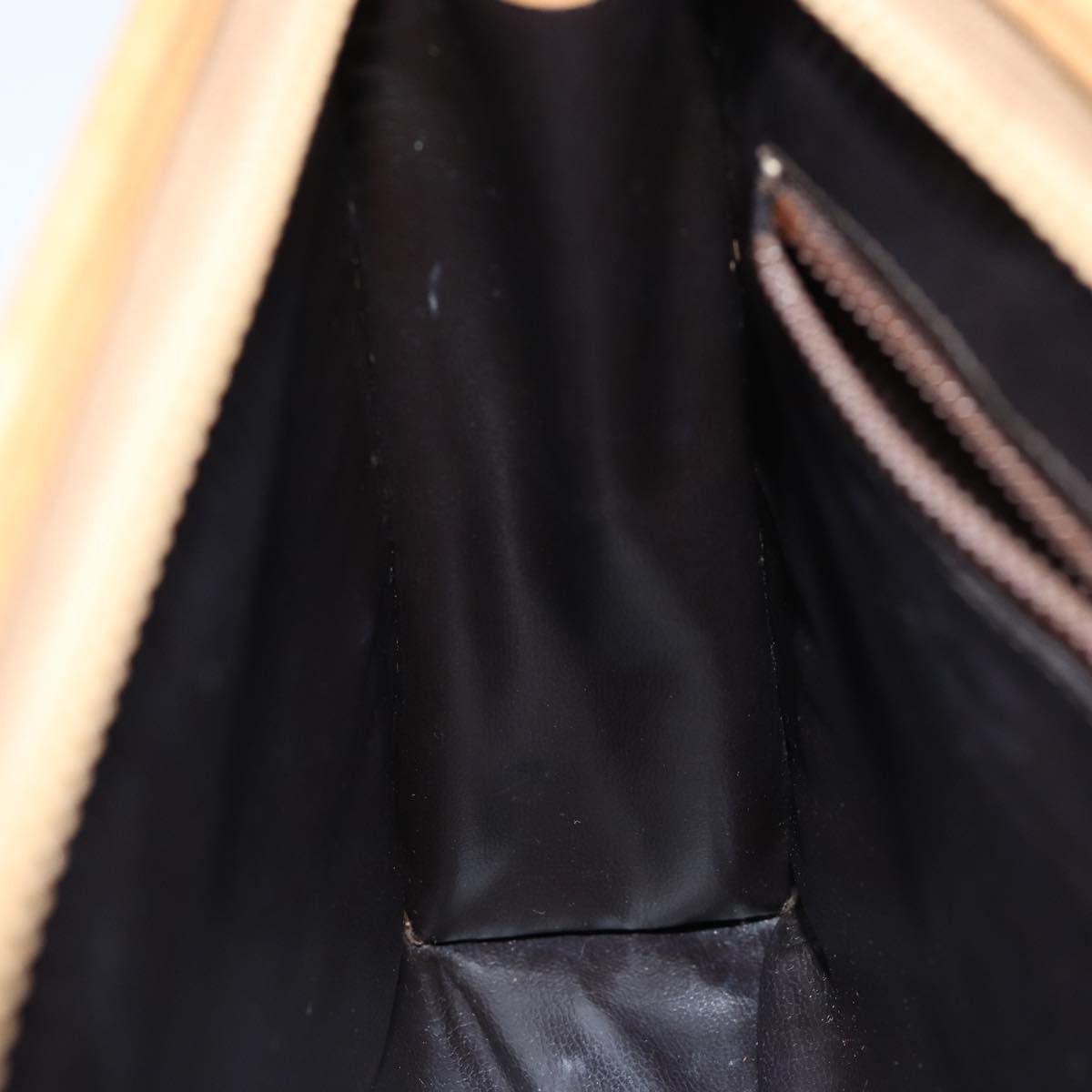 CELINE Macadam Canvas Clutch Bag Beige Auth 70658