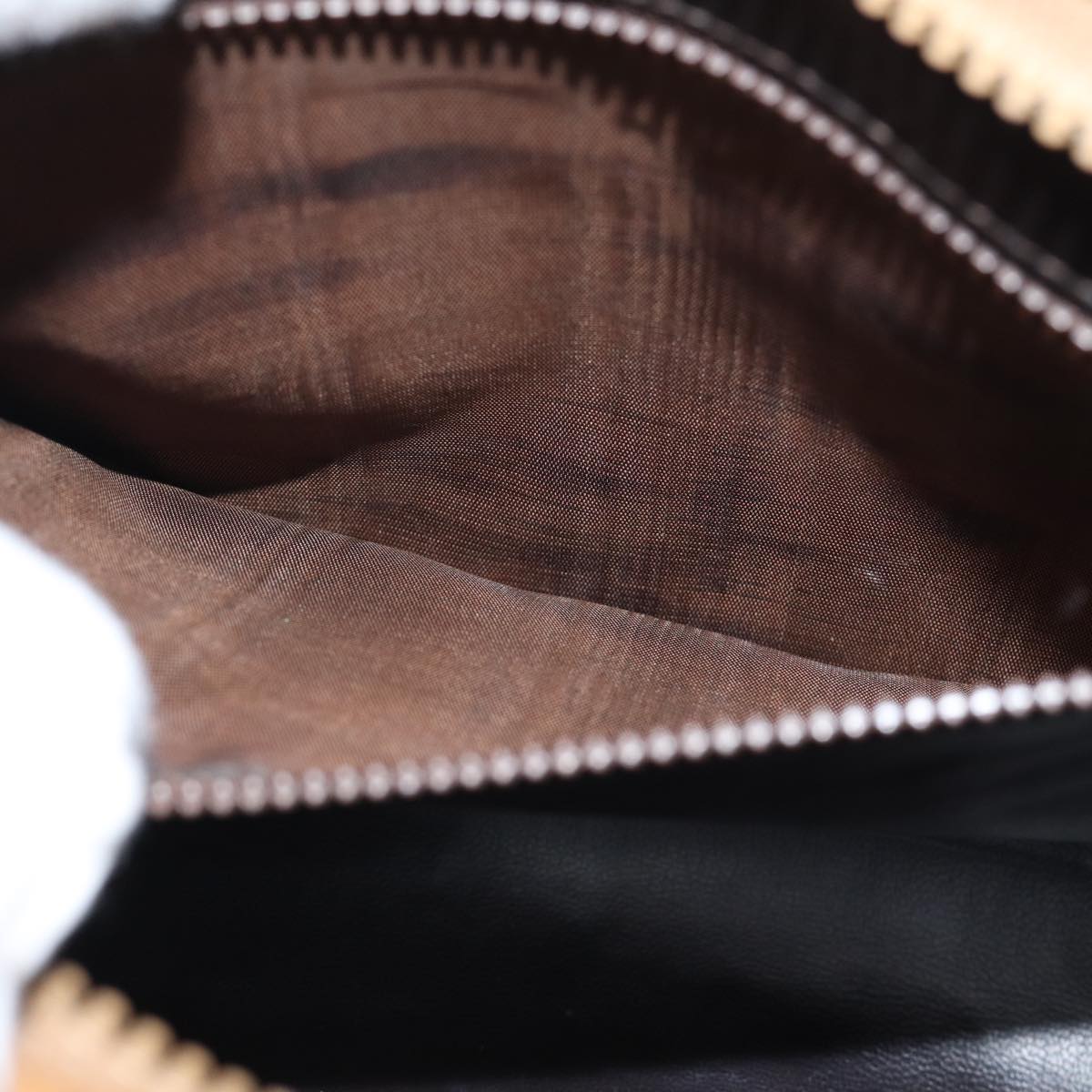 CELINE Macadam Canvas Clutch Bag Beige Auth 70658