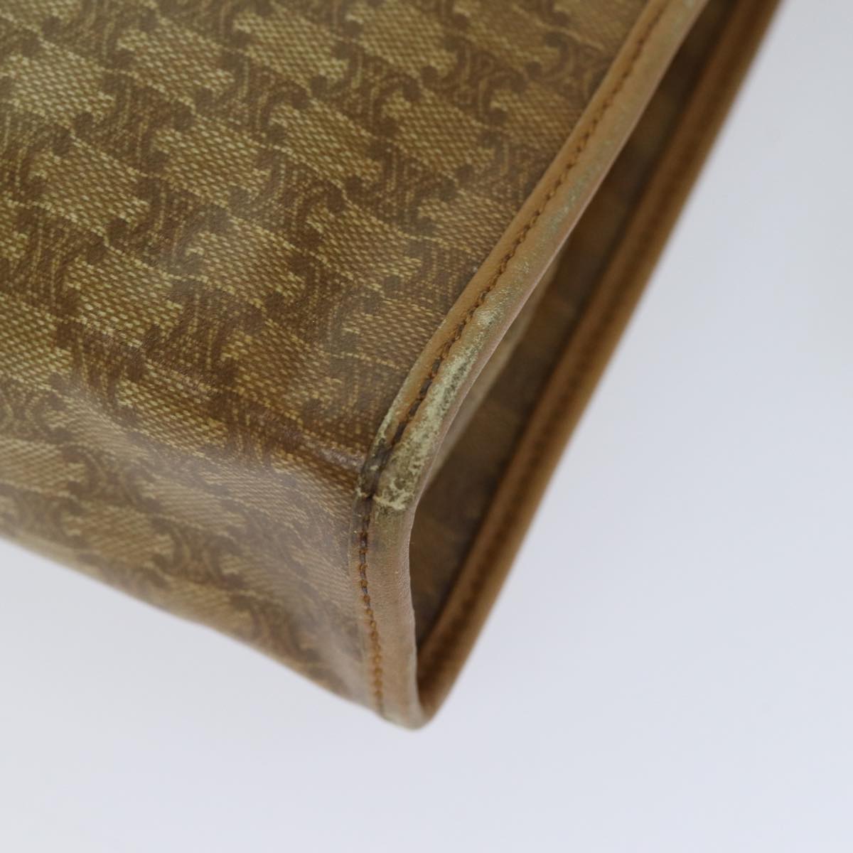 CELINE Macadam Canvas Clutch Bag Beige Auth 70658