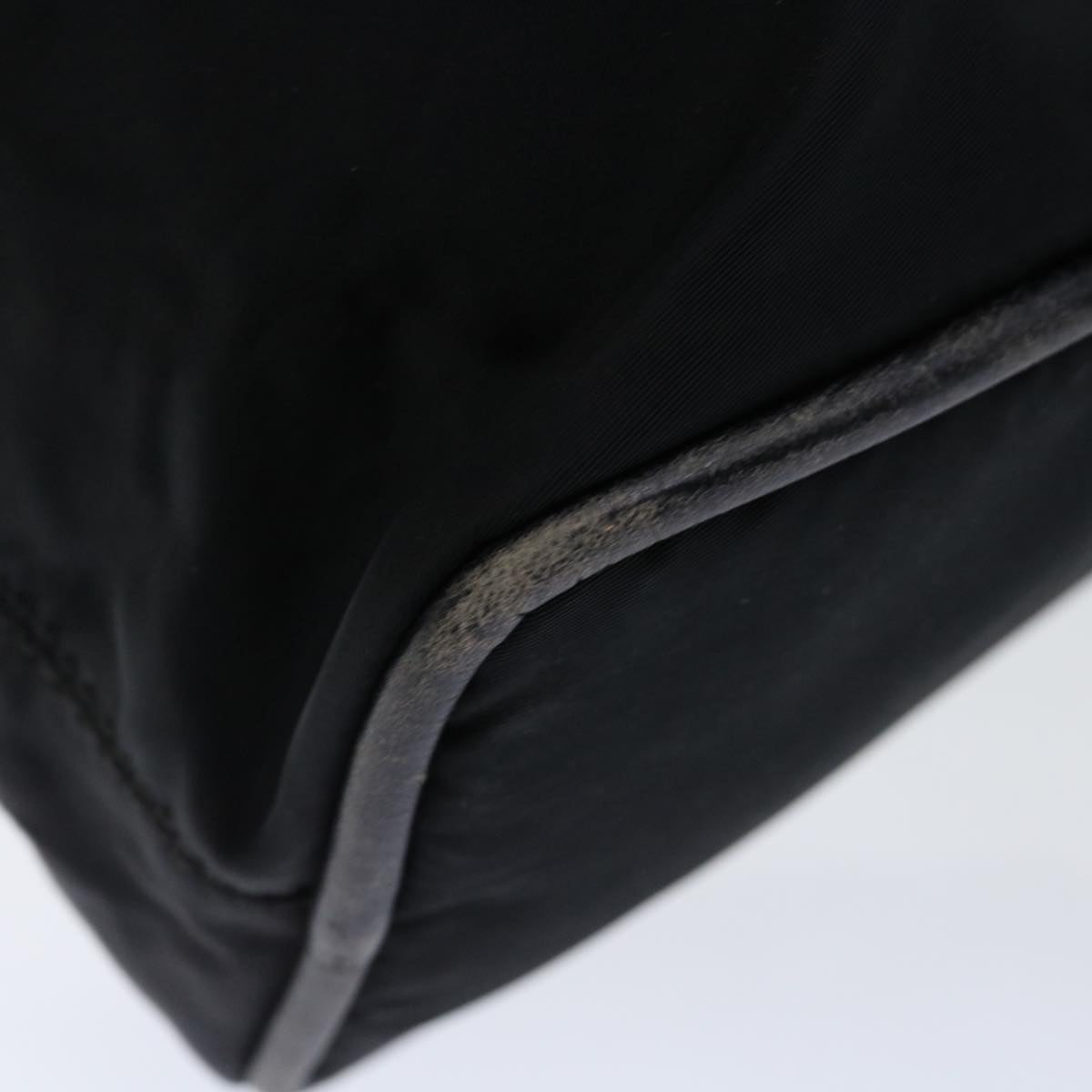 CELINE Hand Bag Nylon Black Auth 70673