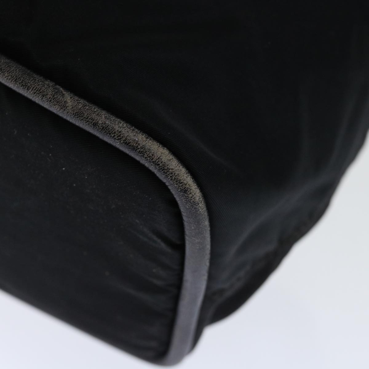 CELINE Hand Bag Nylon Black Auth 70673