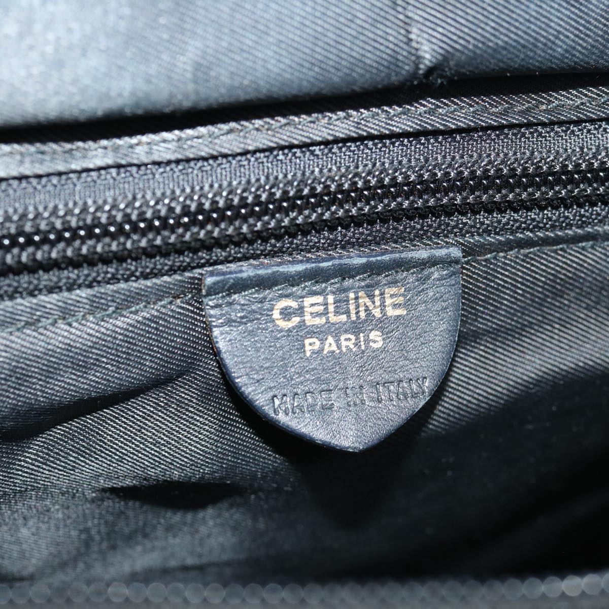 CELINE Hand Bag Nylon Black Auth 70673