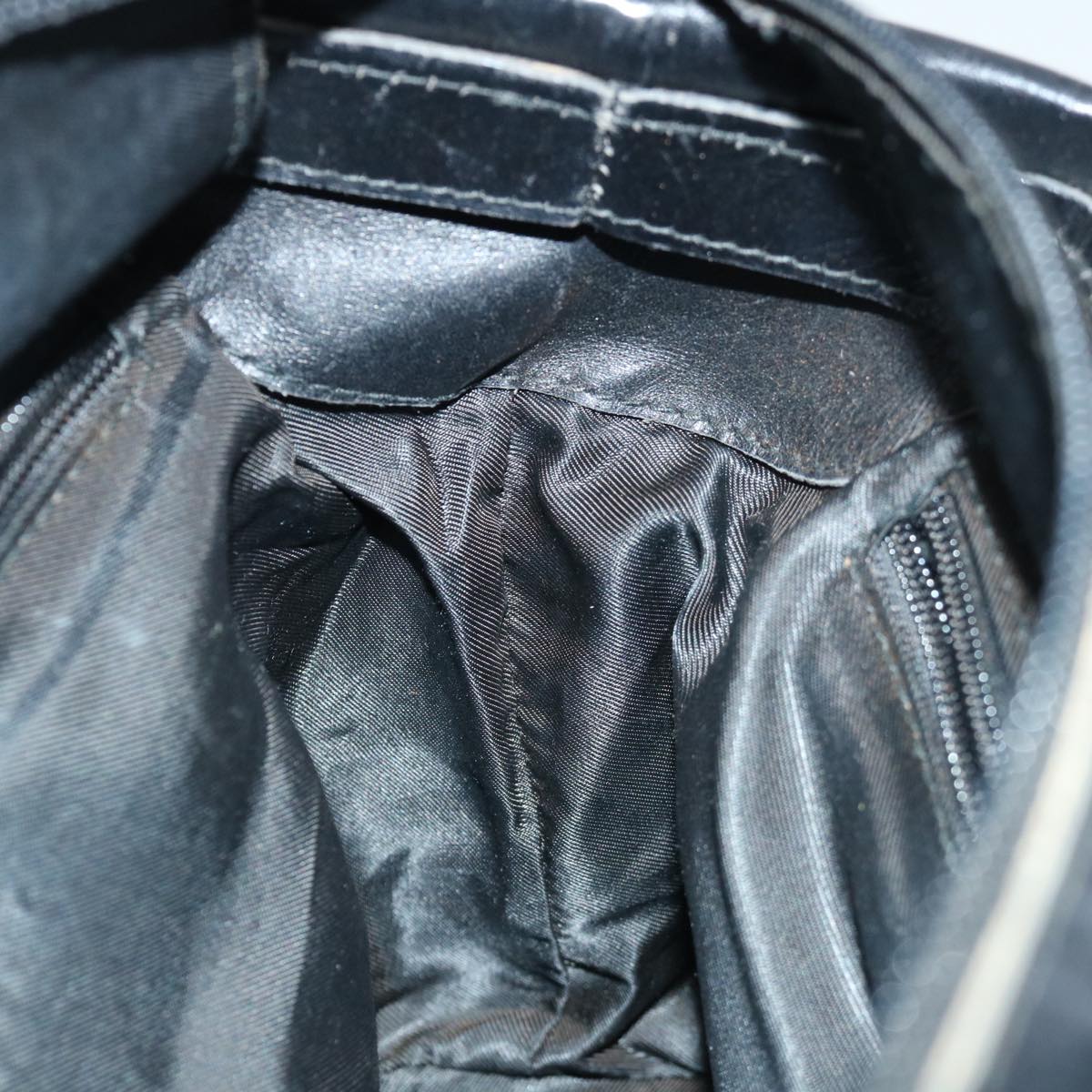 CELINE Hand Bag Nylon Black Auth 70673