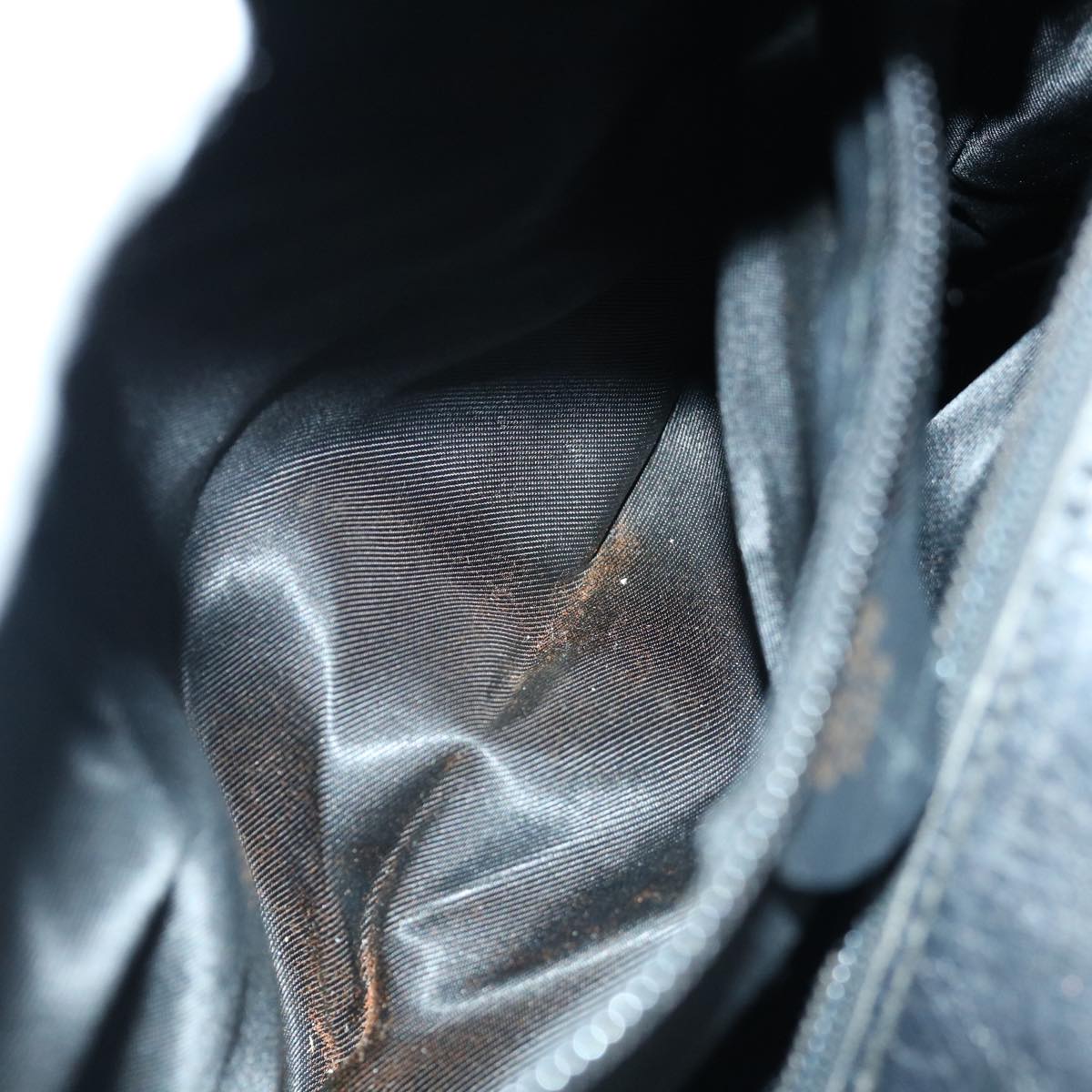 CELINE Hand Bag Nylon Black Auth 70673