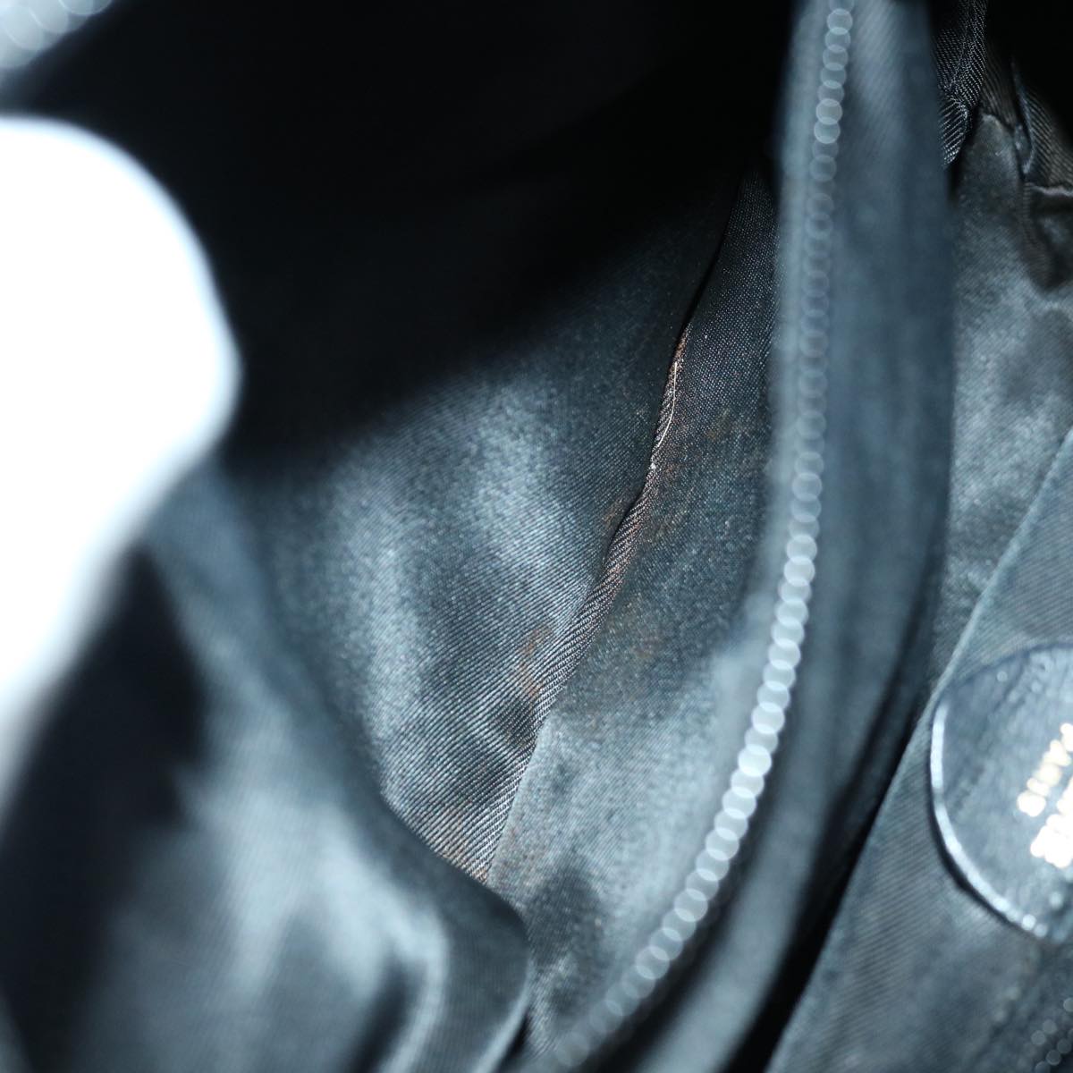 CELINE Hand Bag Nylon Black Auth 70673