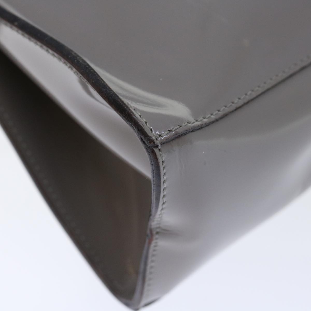 Salvatore Ferragamo Hand Bag Patent leather Gray Auth 70674