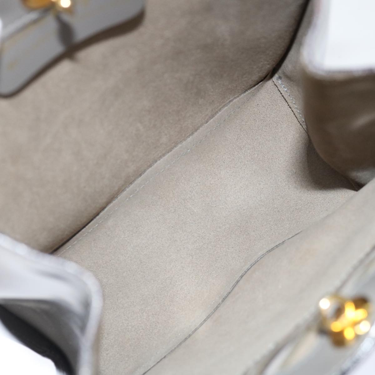 Salvatore Ferragamo Hand Bag Patent leather Gray Auth 70674