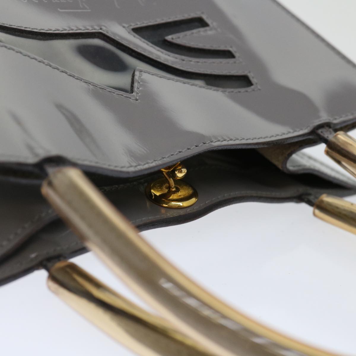 Salvatore Ferragamo Hand Bag Patent leather Gray Auth 70674