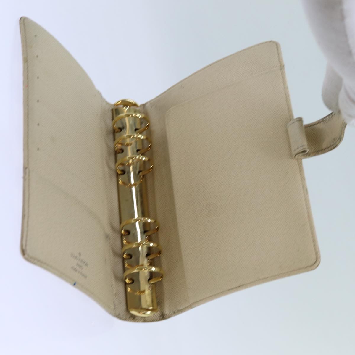 LOUIS VUITTON Damier Azur Agenda MM Day Planner Cover R20707 LV Auth 70715