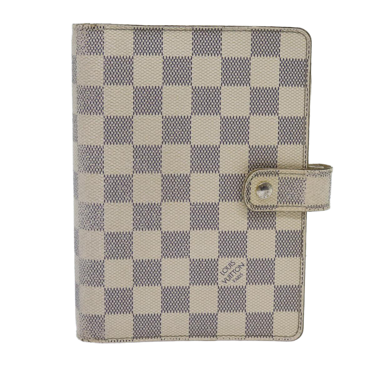 LOUIS VUITTON Damier Azur Agenda MM Day Planner Cover R20707 LV Auth 70715