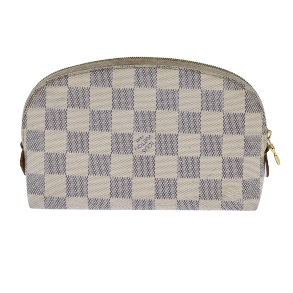 LOUIS VUITTON Damier Azur Pochette Cosmetic PM Pouch N60024 LV Auth 70722