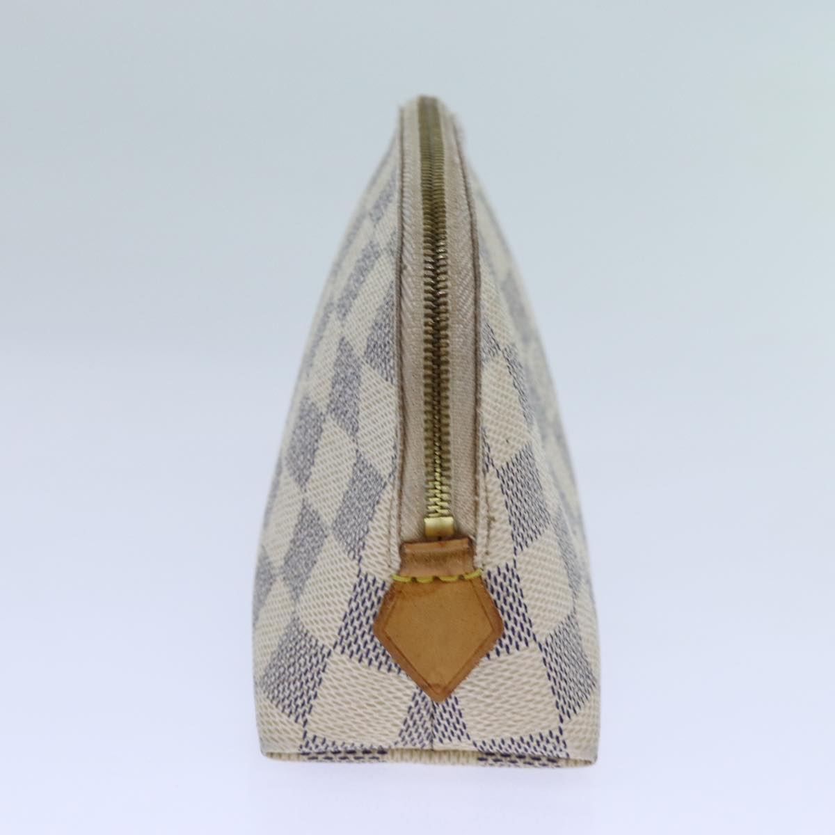 LOUIS VUITTON Damier Azur Pochette Cosmetic PM Pouch N60024 LV Auth 70722