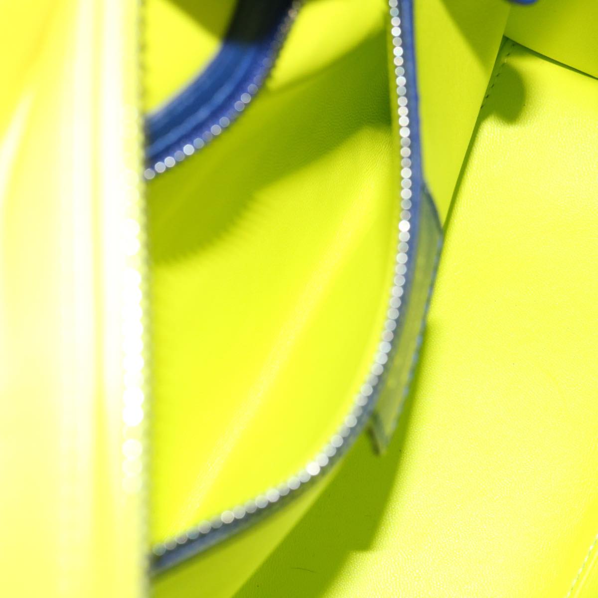 Christian Dior Lady Dior Canage Hand Bag Lamb Skin Blue Pink Auth 70762SV