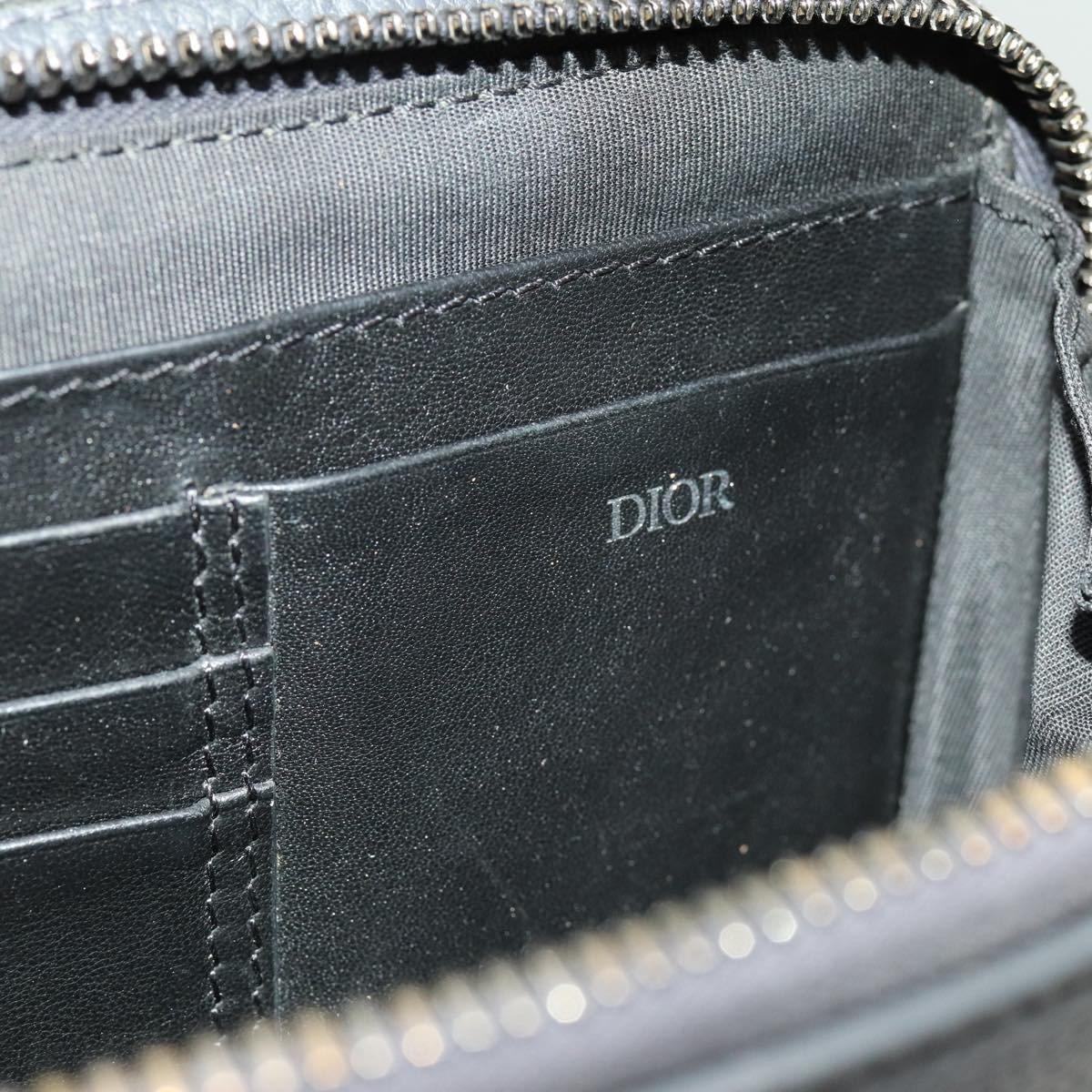 Christian Dior Shoulder Bag Leather Gray Auth 70772M