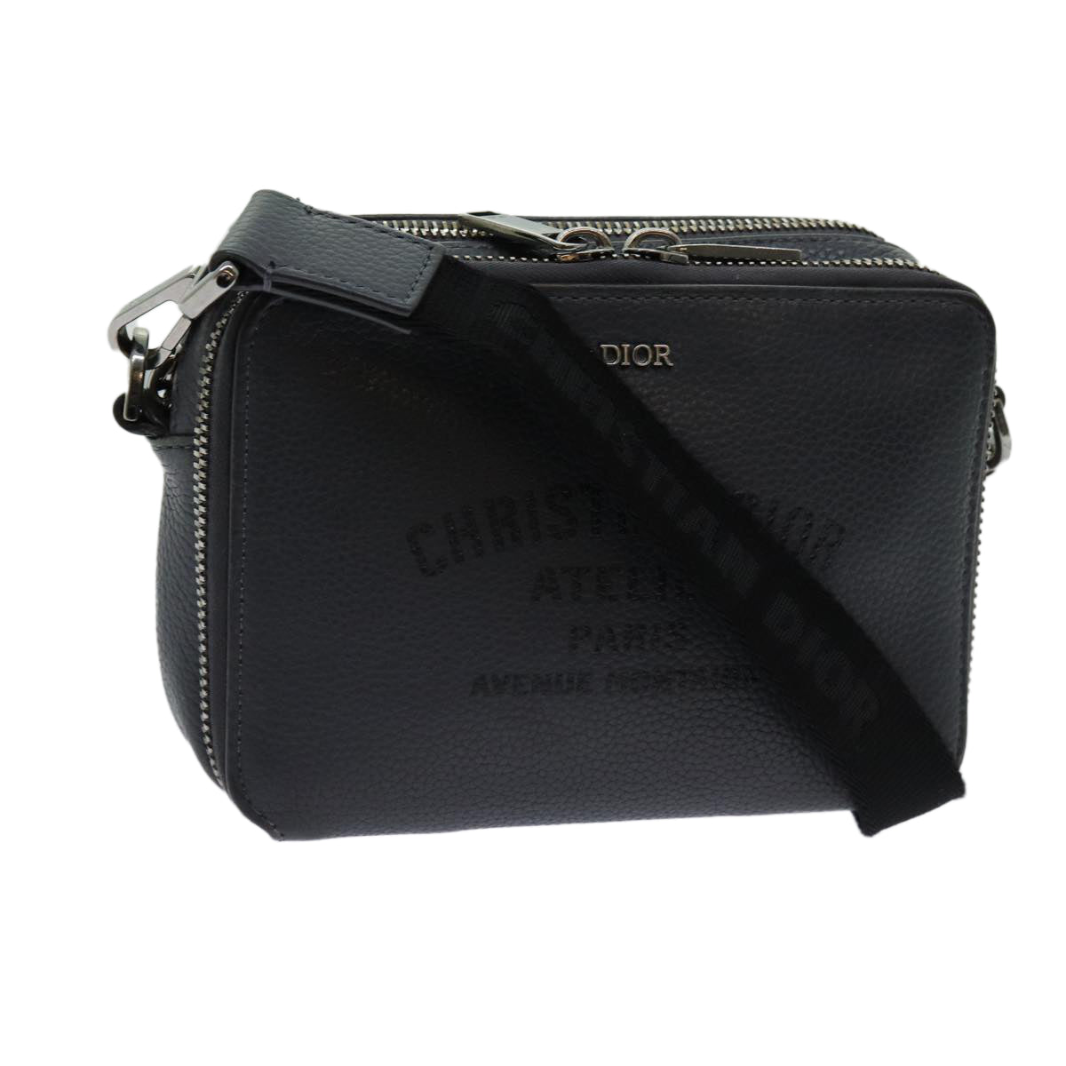 Christian Dior Shoulder Bag Leather Gray Auth 70772M
