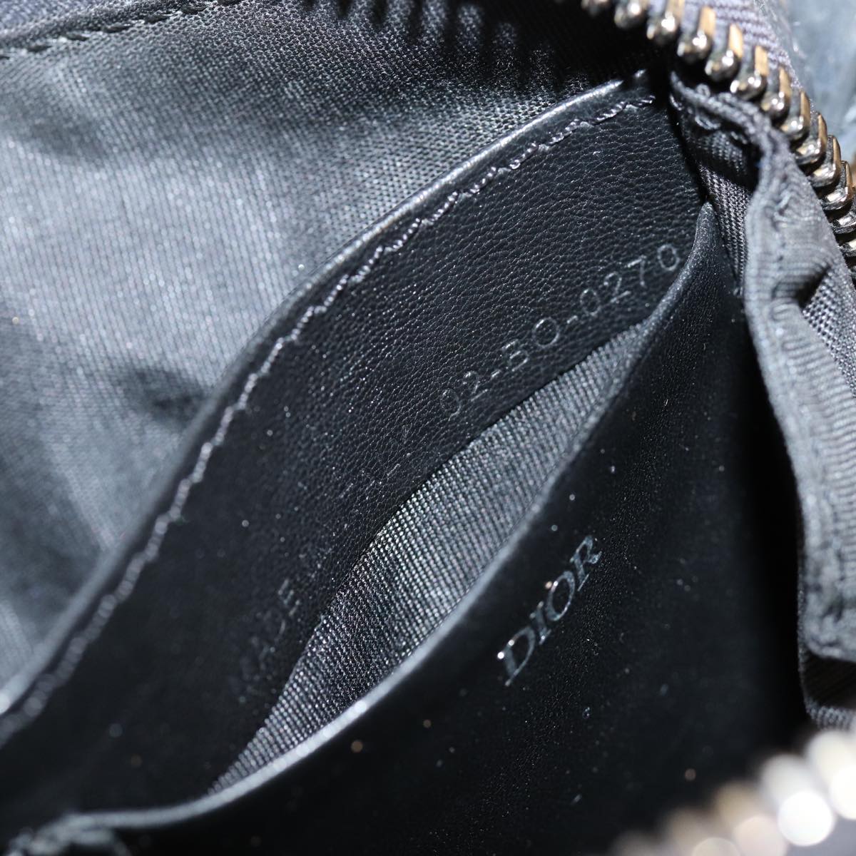 Christian Dior Shoulder Bag Leather Gray Auth 70772M