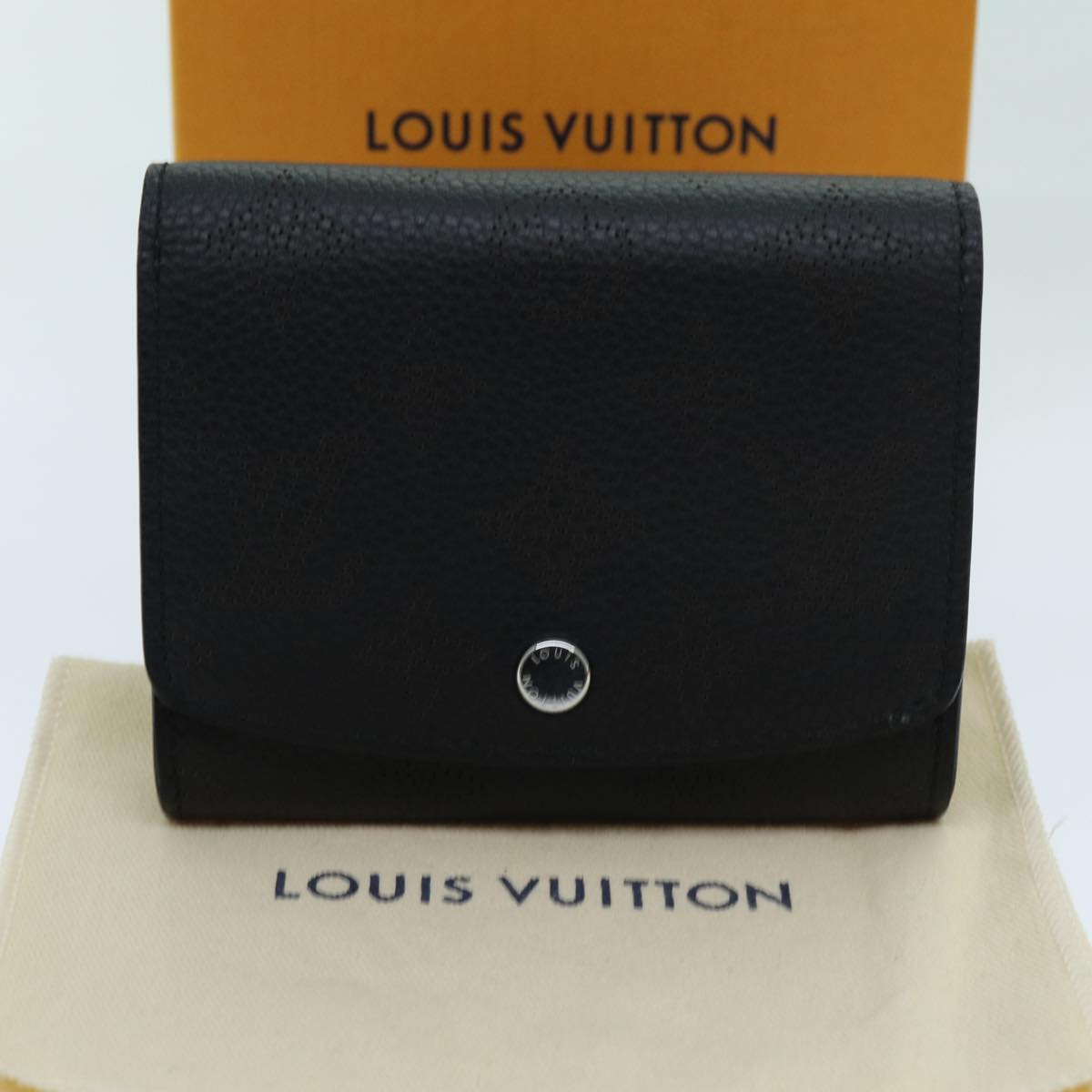 LOUIS VUITTON Mahina Portefeuille Iris Compact Wallet Noir M62540 LV Auth 70838M