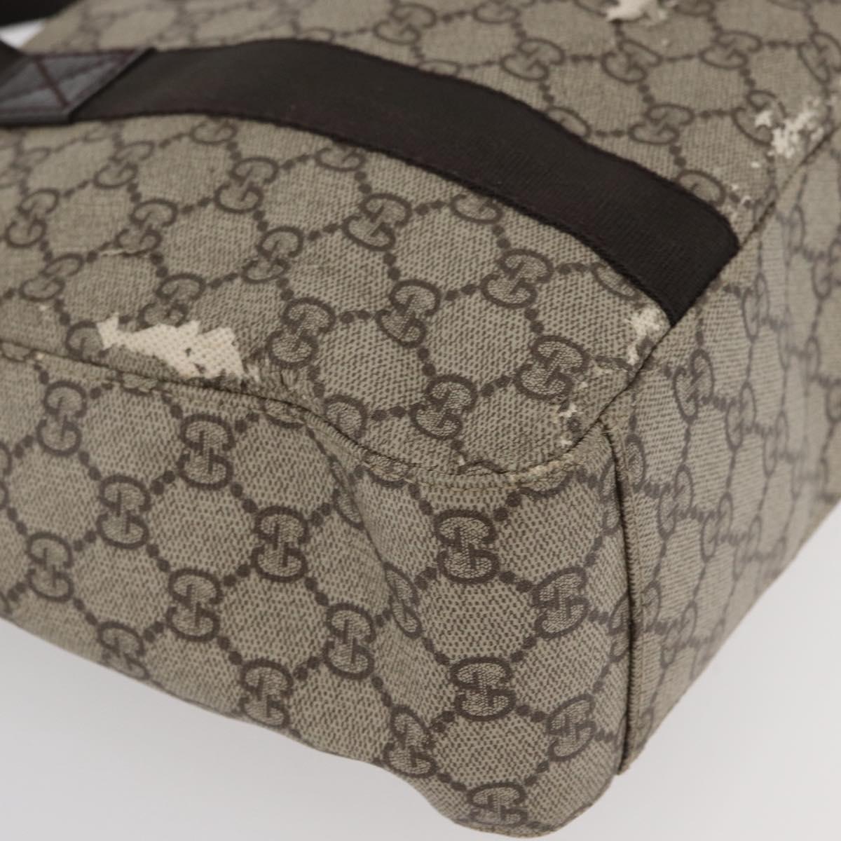 GUCCI GG Supreme Hand Bag PVC Beige 141976 Auth 70862