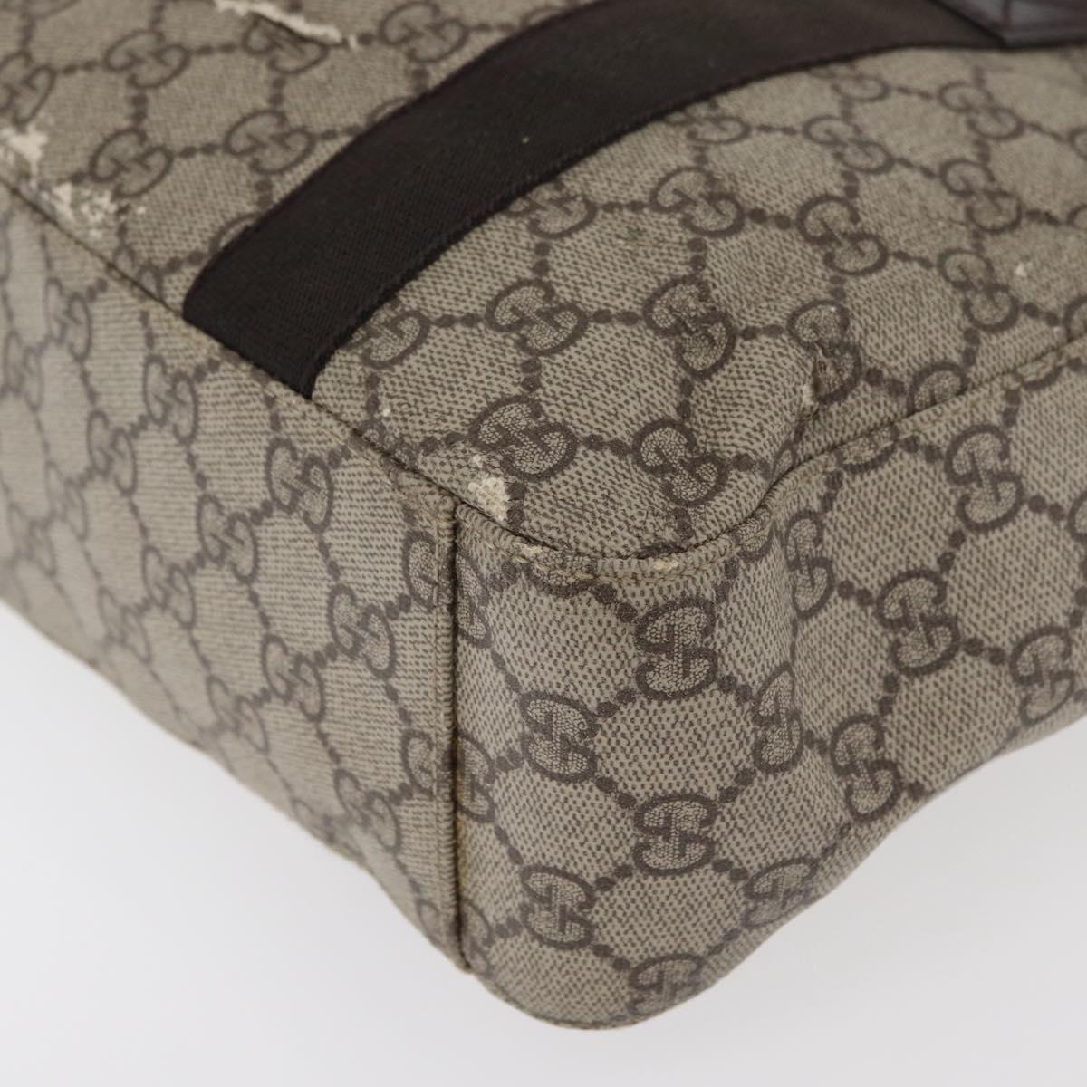 GUCCI GG Supreme Hand Bag PVC Beige 141976 Auth 70862