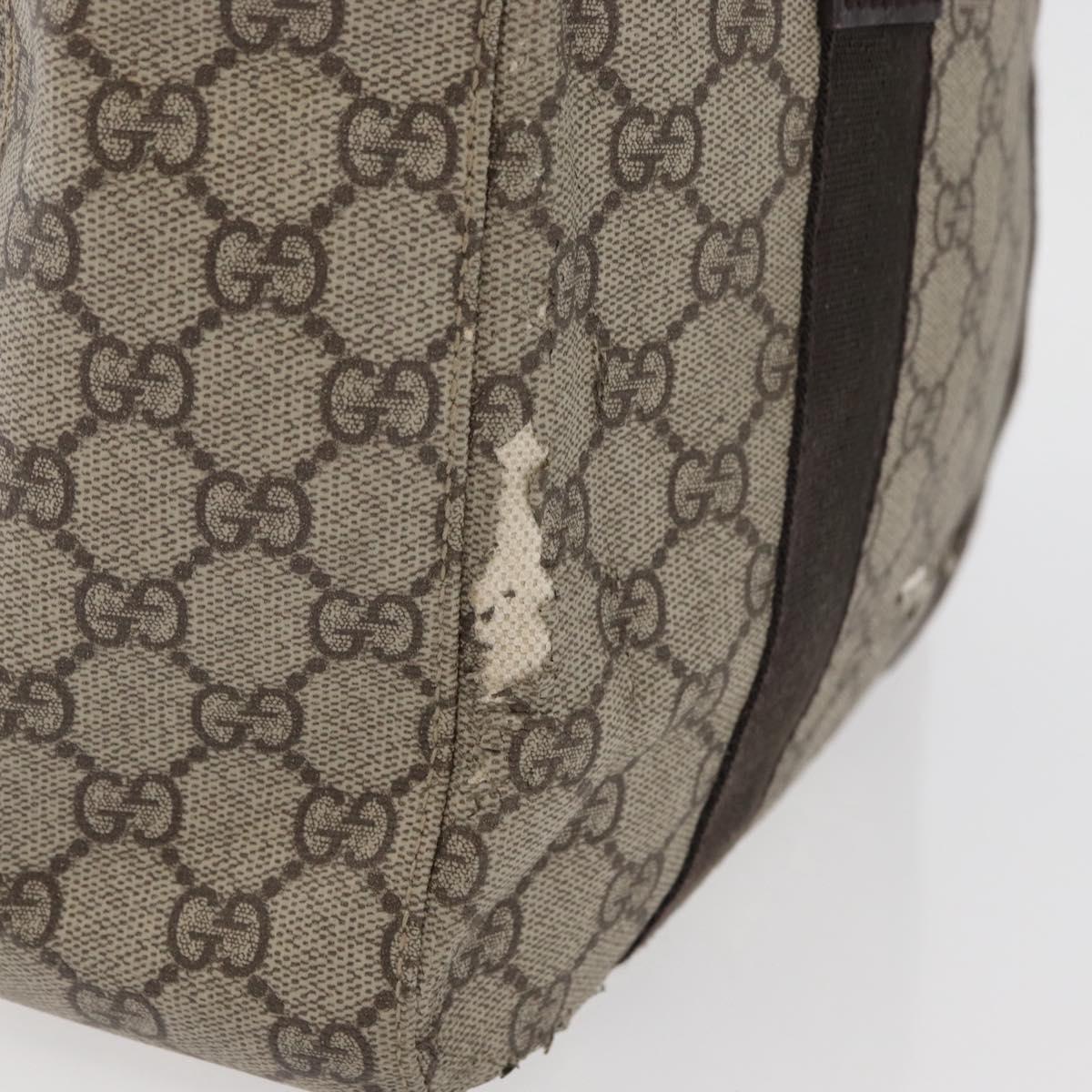 GUCCI GG Supreme Hand Bag PVC Beige 141976 Auth 70862