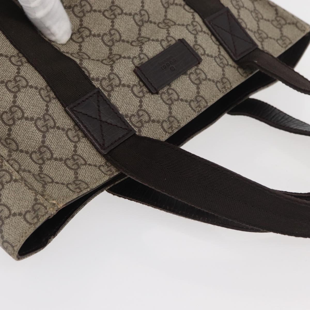 GUCCI GG Supreme Hand Bag PVC Beige 141976 Auth 70862