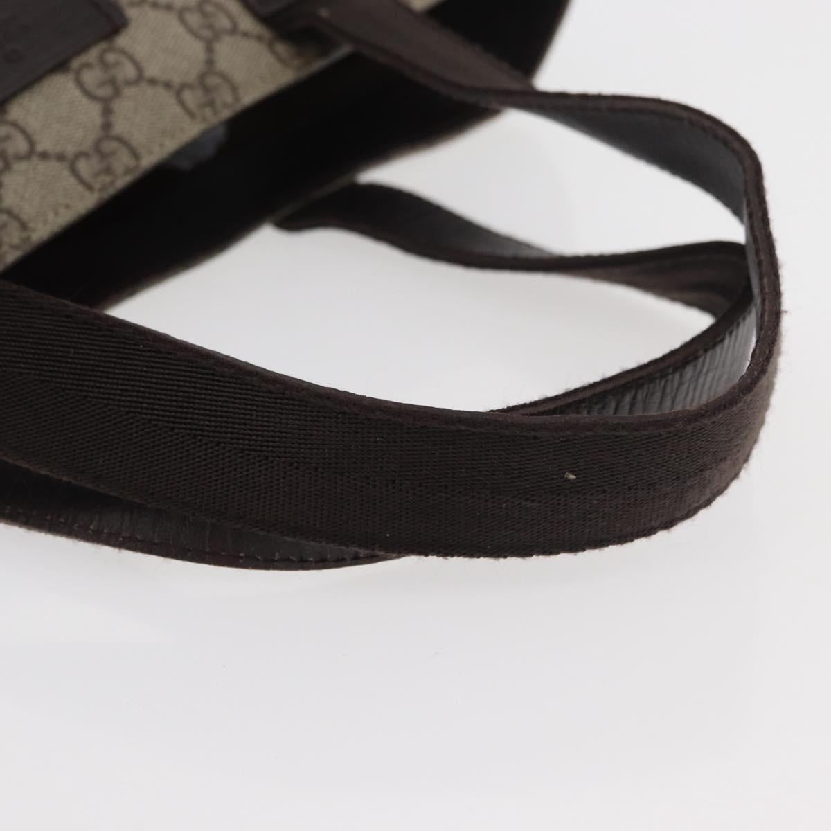 GUCCI GG Supreme Hand Bag PVC Beige 141976 Auth 70862