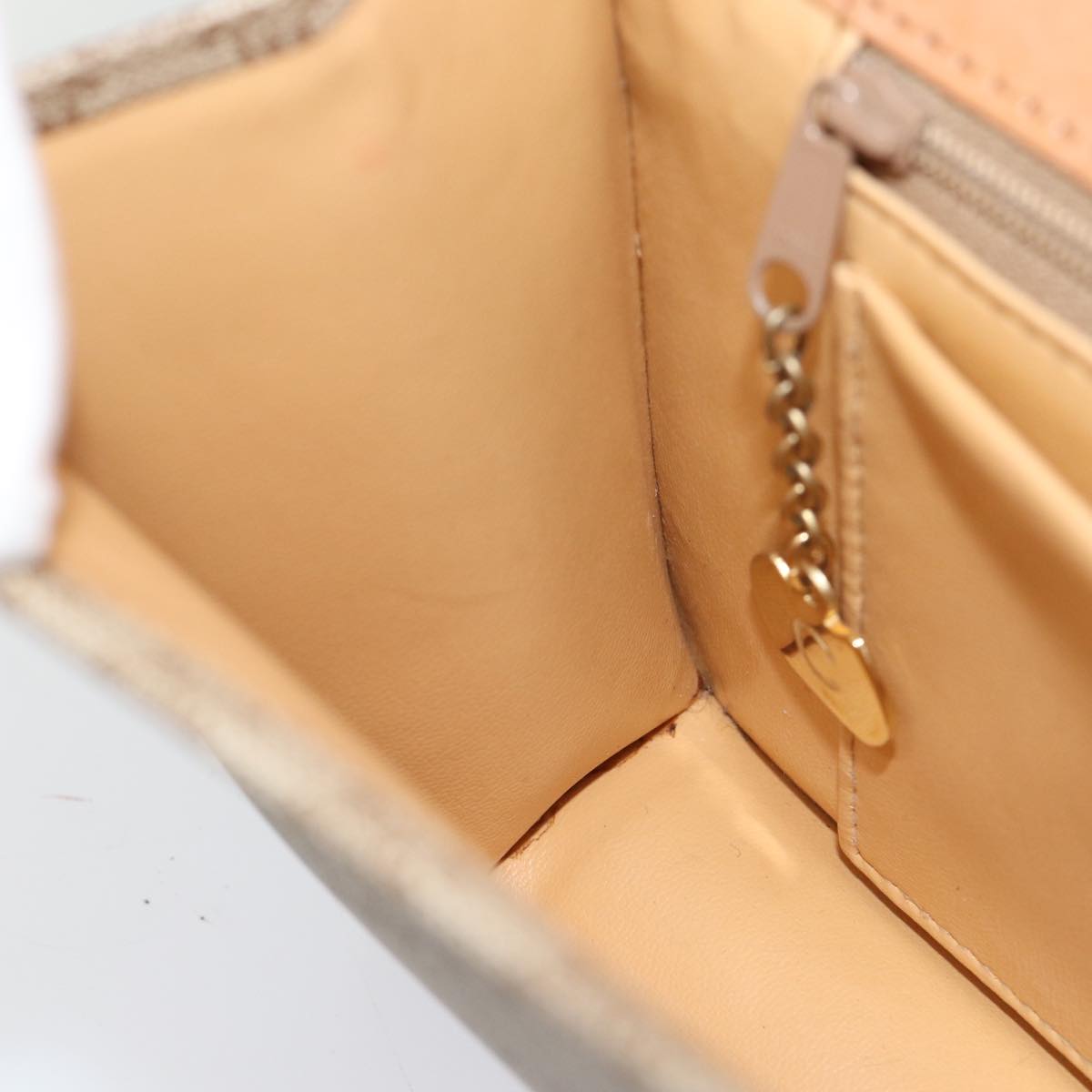 CELINE Macadam Canvas Shoulder Bag Coated Canvas Beige Auth 71054