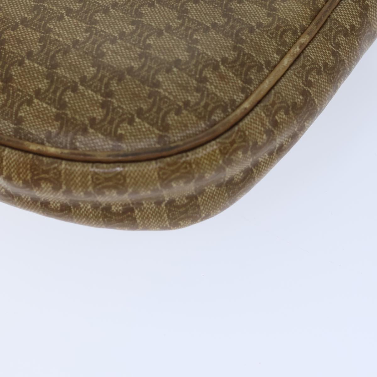 CELINE Macadam Canvas Shoulder Bag Coated Canvas Beige Auth 71434