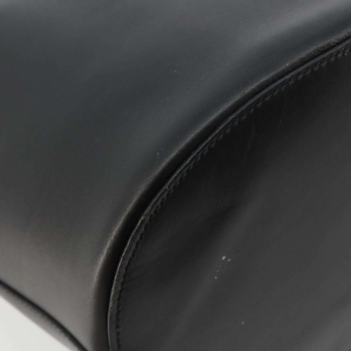 GUCCI Hand Bag Leather Black Auth 71508