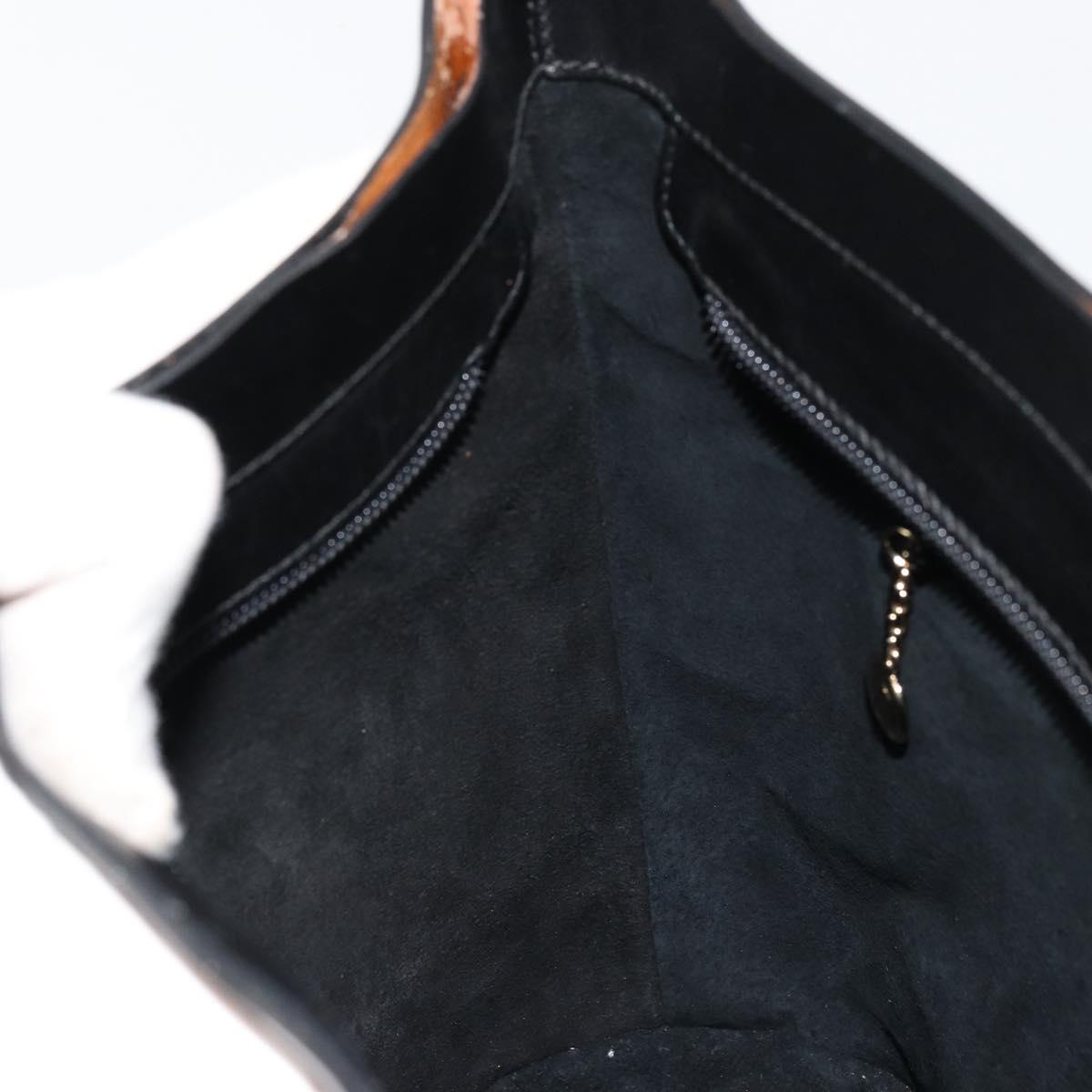 GUCCI Hand Bag Leather Black Auth 71508